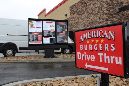 Digital Drive Thru Menu  - American Burgers