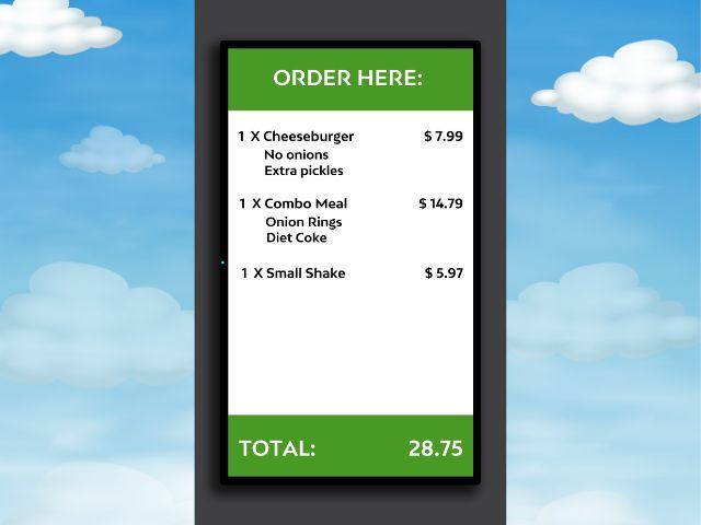 Drive Thru Order Confirmation