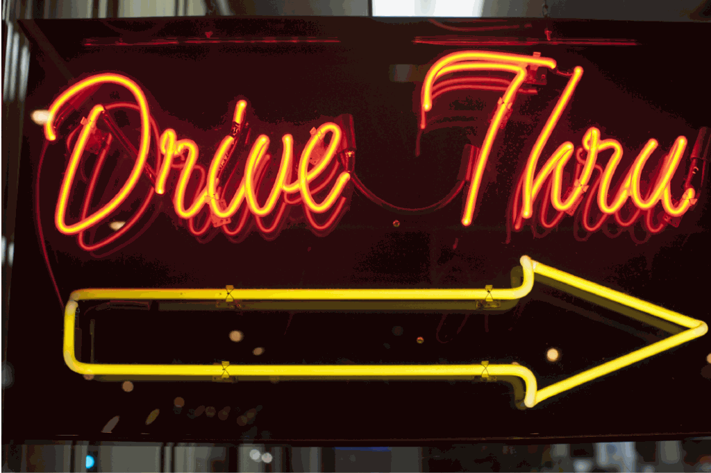Drive Through vs Drive-Thru sign STREAM