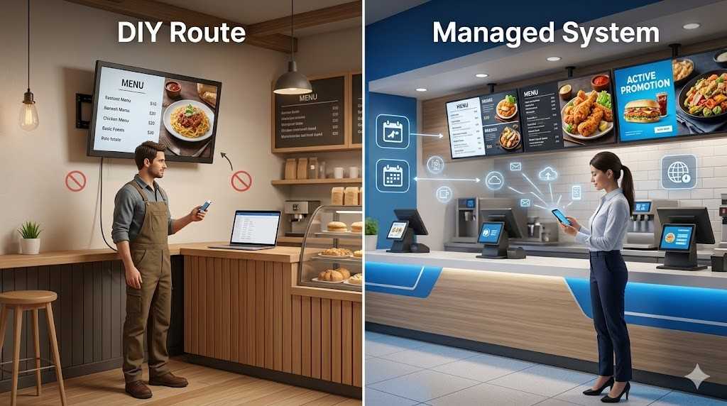 diy vs managed digital menu boards cost