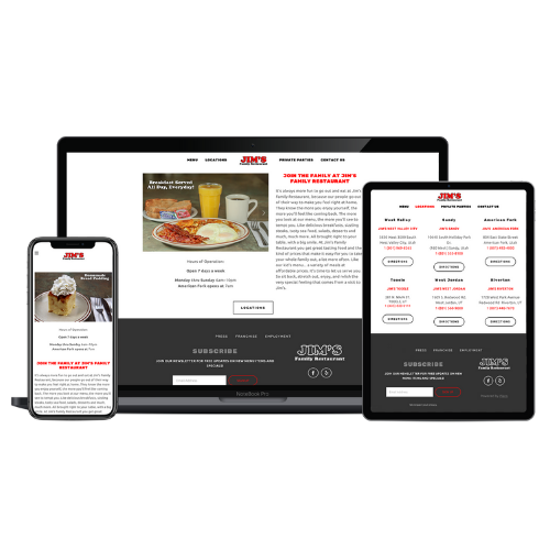 Website Design Portfolio Jim's Family Restaurant - STREAM